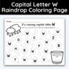 Capital Letter W - Raindrop Coloring Page
