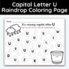Capital Letter U - Raindrop Coloring Page