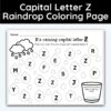 Capital Letter Z - Raindrop Coloring Page