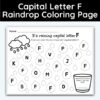 Capital Letter F - Raindrop Coloring Page