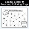 Capital Letter M - Raindrop Coloring Page