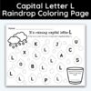 Capital Letter L - Raindrop Coloring Page
