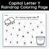 Capital Letter Y - Raindrop Coloring Page