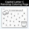 Capital Letter C - Raindrop Coloring Page