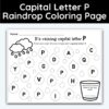 Capital Letter P - Raindrop Coloring Page