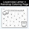Lowercase Letter n - Raindrop Coloring Page