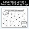 Lowercase Letter t - Raindrop Coloring Page