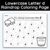 Lowercase Letter d - Raindrop Coloring Page