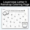 Lowercase Letter h - Raindrop Coloring Page