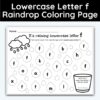 Lowercase Letter f - Raindrop Coloring Page
