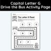 Capital Letter G - Drive The Bus Activity Page