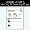 Capital Letter A - Writing Practice + Coloring Page
