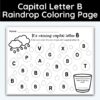 Capital Letter B - Raindrop Coloring Page