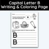 Capital Letter B - Writing Practice + Coloring Page