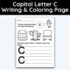 Capital Letter C - Writing Practice + Coloring Page