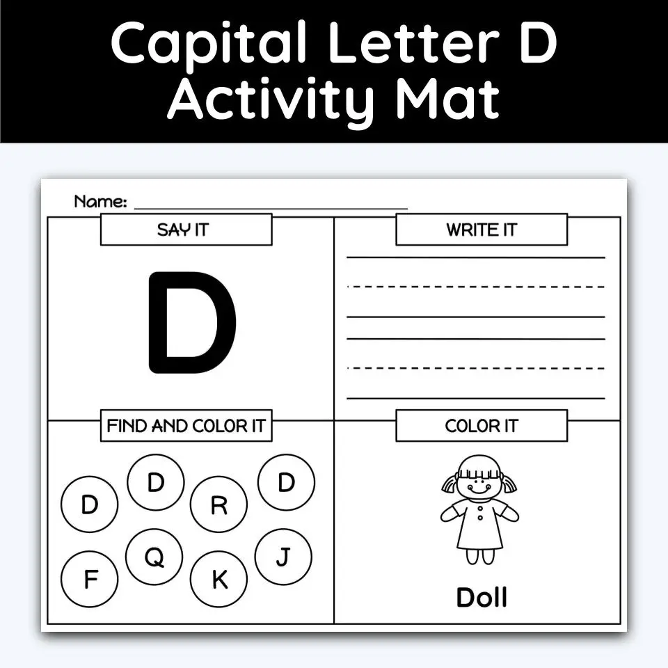 Capital Letter D - Alphabet Activity Mat