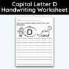 Capital Letter D - Tracing Worksheet - 3 Pack