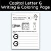 Capital Letter G - Writing Practice + Coloring Page