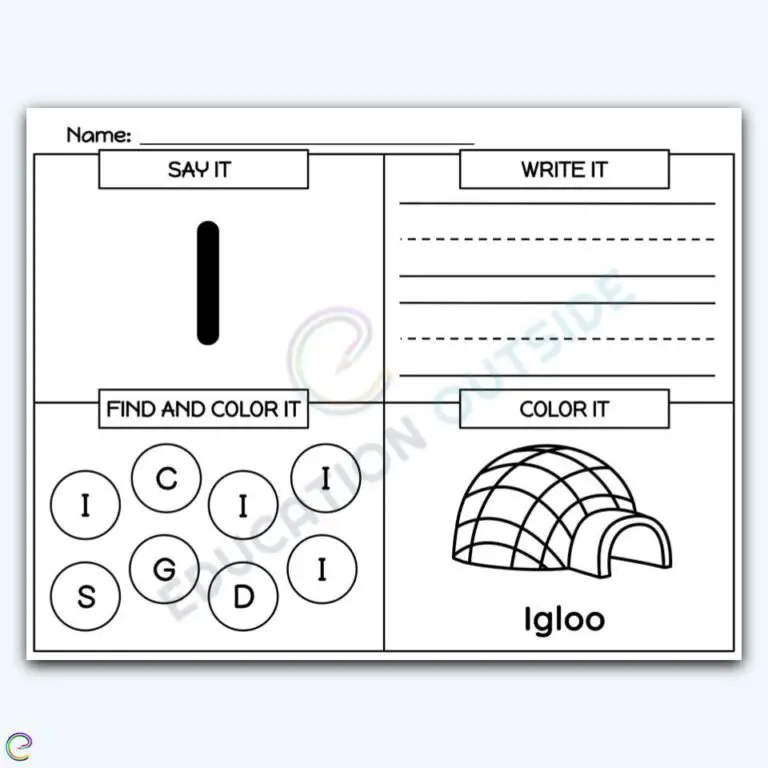Capital Letter I - Alphabet Activity Mat