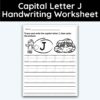 Capital Letter J - Tracing Worksheet - 3 Pack