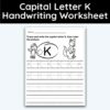 Capital Letter K - Tracing Worksheet - 3 Pack