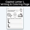 Capital Letter L - Writing Practice + Coloring Page