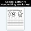 Capital Letter M - Tracing Worksheet - 3 Pack