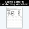 Capital Letter N - Tracing Worksheet - 3 Pack