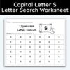 Capital Letter S - Single Letter Search Worksheet