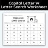 Capital Letter W - Single Letter Search Worksheet