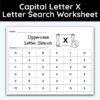 Capital Letter X - Single Letter Search Worksheet