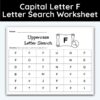 Capital Letter F - Single Letter Search Worksheet