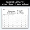 Capital Letter M - Single Letter Search Worksheet