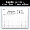 Capital Letter L - Single Letter Search Worksheet