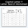 Capital Letter Y - Single Letter Search Worksheet
