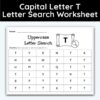 Capital Letter T - Single Letter Search Worksheet