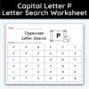 Capital Letter P - Single Letter Search Worksheet