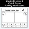 Capital Letter J - Cut, Paste, & Sort The Letters Worksheet