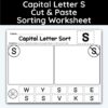 Capital Letter S - Cut, Paste, & Sort The Letters Worksheet