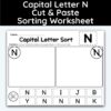 Capital Letter N - Cut, Paste, & Sort The Letters Worksheet