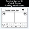 Capital Letter M - Cut, Paste, & Sort The Letters Worksheet