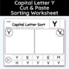 Capital Letter Y - Cut, Paste, & Sort The Letters Worksheet