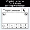 Capital Letter A - Cut, Paste, & Sort The Letters Worksheet