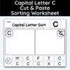 Capital Letter C - Cut, Paste, & Sort The Letters Worksheet