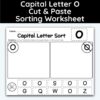 Capital Letter O - Cut, Paste, & Sort The Letters Worksheet