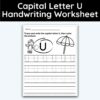 Capital Letter U - Tracing Worksheet - 3 Pack
