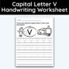 Capital Letter V - Tracing Worksheet - 3 Pack