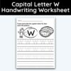 Capital Letter W - Tracing Worksheet - 3 Pack