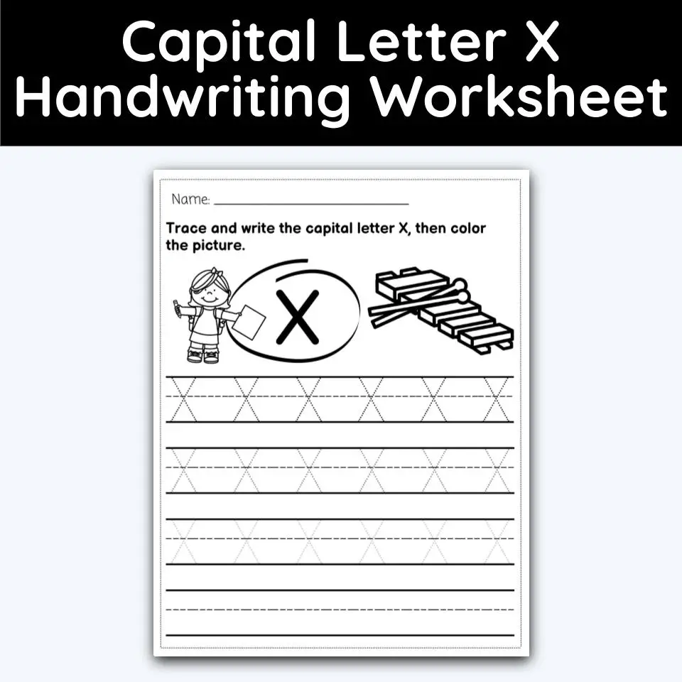 Capital Letter X Tracing Worksheet