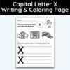 Capital Letter X - Writing Practice + Coloring Page